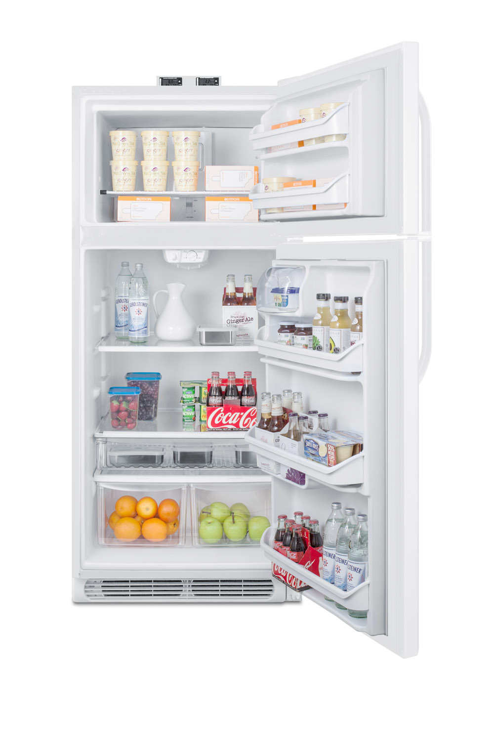 21 cu.ft. break room refrigerator-freezer in white with NIST calibrated alarm/thermometers